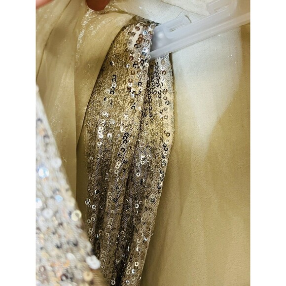 Sofia Lux Champagne Sequin Dress OS One Size Fits 4-14 Made In Italy Retail $195 - Picture 7 of 12
